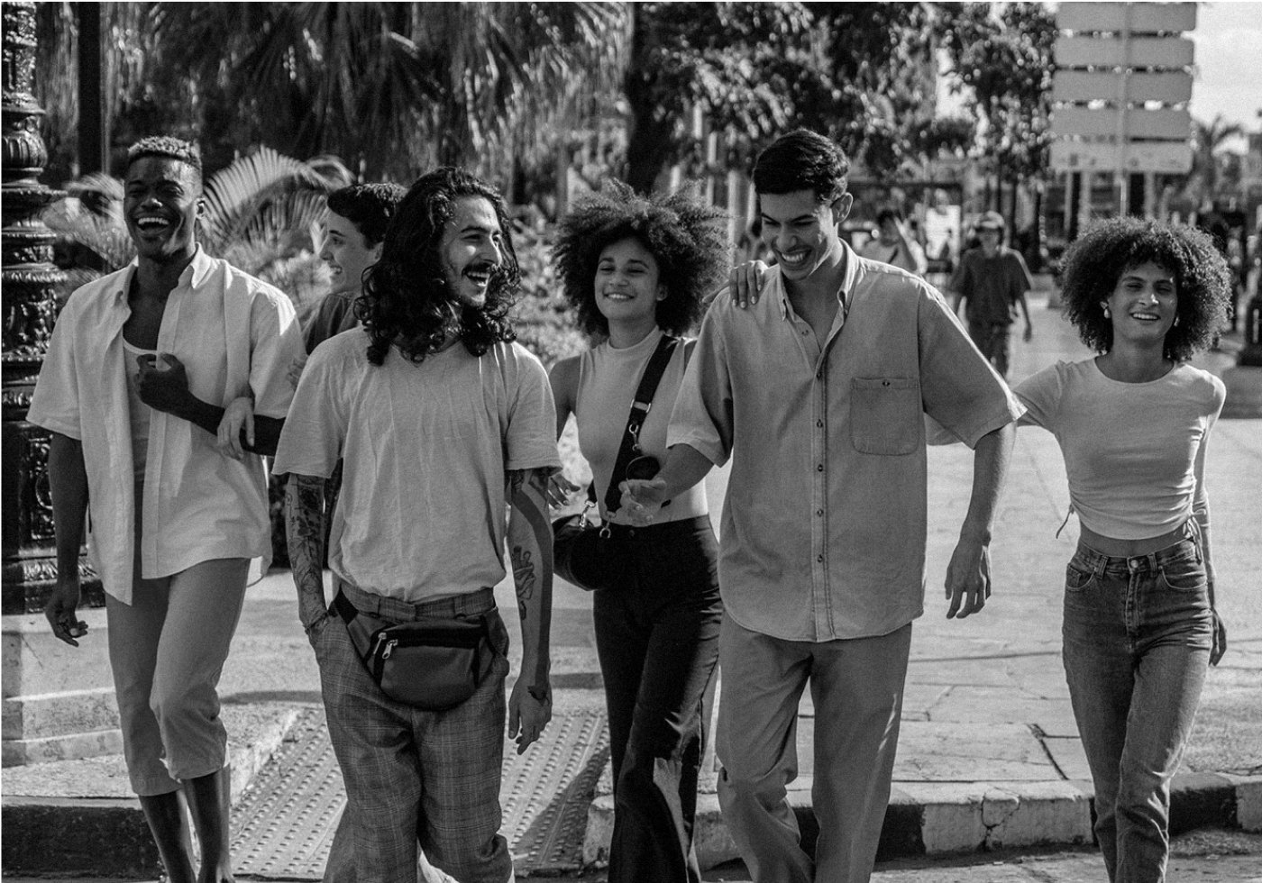 Friends walking together